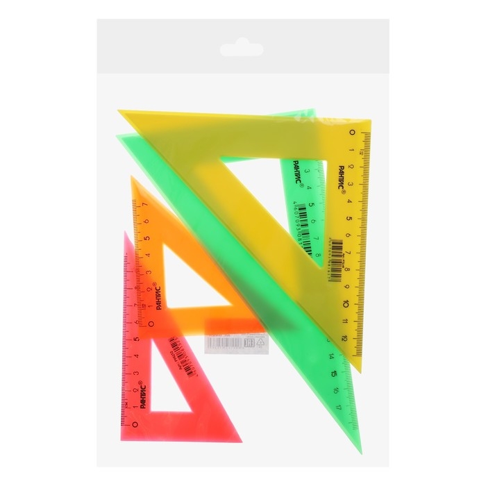 Набор треугольников 4 штуки, Calligrata катет 9/12/14/20 см, непрозрачные, МИКС Набор треугольников 4 штуки, Calligrata катет 9/12/14/20 см, непрозрачные, МИКС