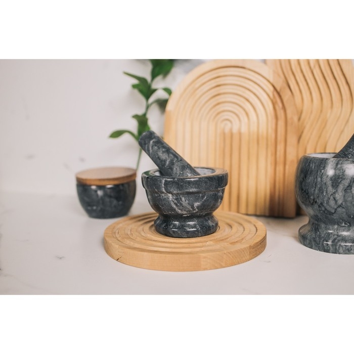 Ступка с пестиком Magistro «Мрамор», 10,5×7 см, камень, цвет чёрный Ступка с пестиком Magistro «Мрамор», 10,5×7 см, камень, цвет чёрный