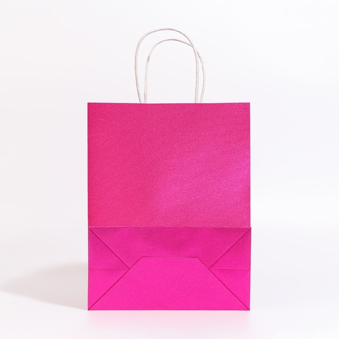 Пакет подарочный бумажный с глиттером розовый, 21 х 11 х 27 см Пакет подарочный бумажный с глиттером розовый, 21 х 11 х 27 см