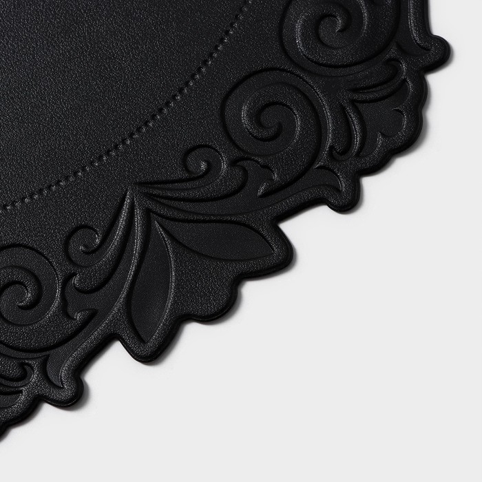 Набор салфеток сервировочных «Элоиза», d=37,5 см, 4 шт, цвет чёрный