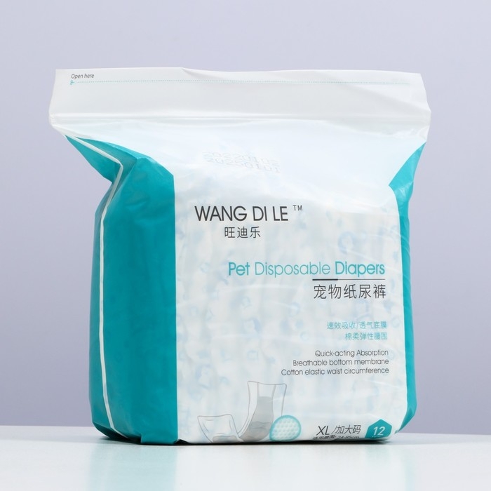Подгузники для домашних животных, размер XL, для мальчиков, 12 шт/уп Подгузники для домашних животных, размер XL, для мальчиков, 12 шт/уп