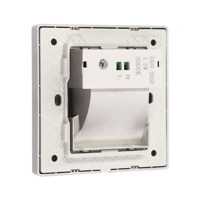 Встраиваемый светильник для лестницы, NL-34, датчик движ. 1.5 Вт, 60 Лм, 3000К, серебристый