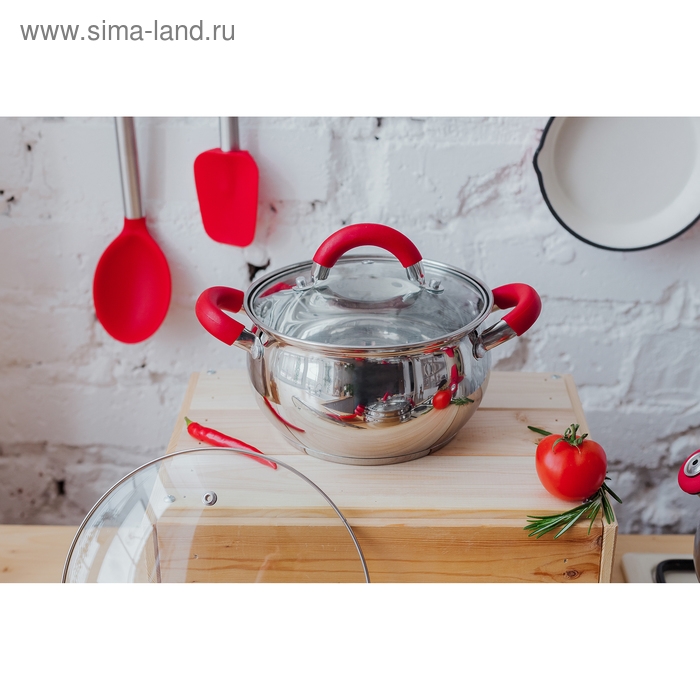 Кастрюля из нержавеющей стали Доляна «Вернер», 1,9 л, d=16 см, с крышкой Кастрюля из нержавеющей стали Доляна «Вернер», 1,9 л, d=16 см, с крышкой