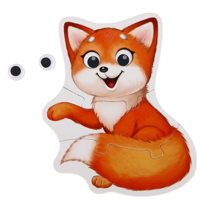 Макси-пазлы с глазками «Лесные животные», 4 пазла, 13 деталей Макси-пазлы с глазками «Лесные животные», 4 пазла, 13 деталей