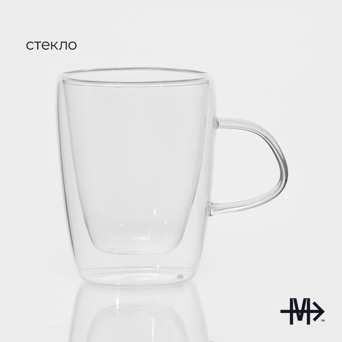 Кружка стеклянная с двойными стенками Magistro «Дуо», 280 мл Кружка стеклянная с двойными стенками Magistro «Дуо», 280 мл