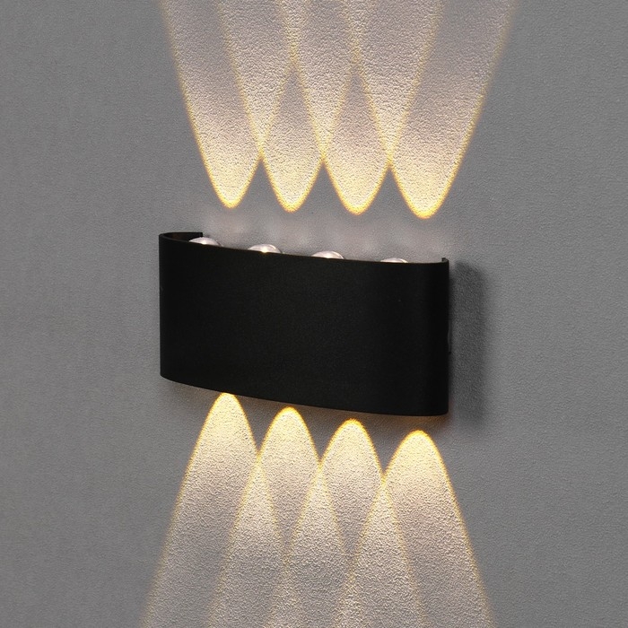 Светильник фасадный «Полусфера», FSD-067, 8 Вт, 3000К, 4 луча, IP65, 220 В, пластик, черный 100842 Светильник фасадный «Полусфера», FSD-067, 8 Вт, 3000К, 4 луча, IP65, 220 В, пластик, черный 100842