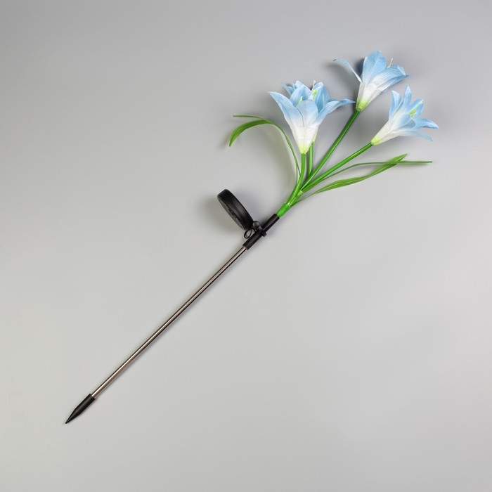 Садовый светильник на солнечной батарее «Лилия синяя», 80 см,4 LED, свечение мульти (RGB) Садовый светильник на солнечной батарее «Лилия синяя», 80 см,4 LED, свечение мульти (RGB)