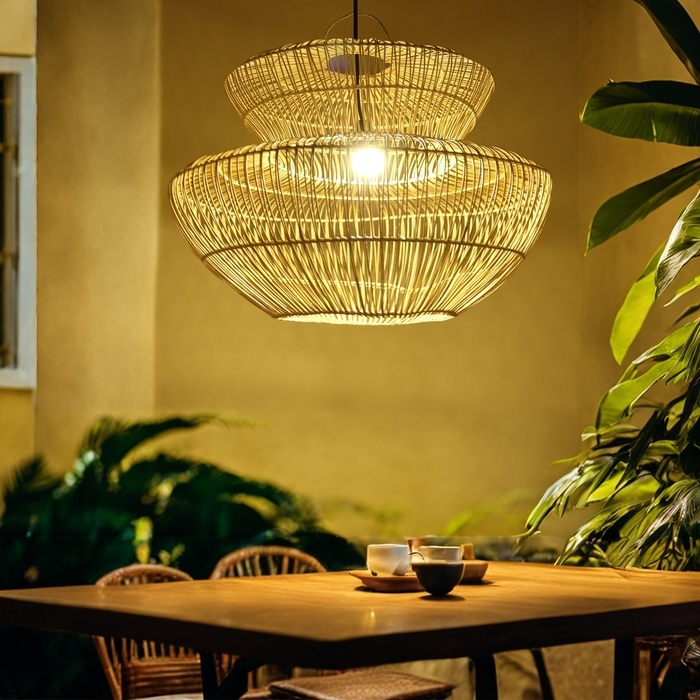 Светильник потолочный из ротанга Светильник потолочный из ротанга "Томми" 1х120Вт, Е27, 70х70х50 см