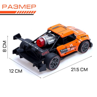 Машина радиоуправляемая «Хот-род», эффект дыма, свет и звук, работает от аккумулятора, цвет оранжевый