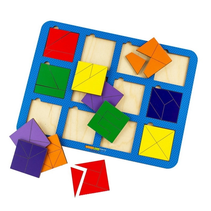 Рамка-вкладыш «Квадраты», дроби, 12 шт., № 2, МИКС Рамка-вкладыш «Квадраты», дроби, 12 шт., № 2, МИКС