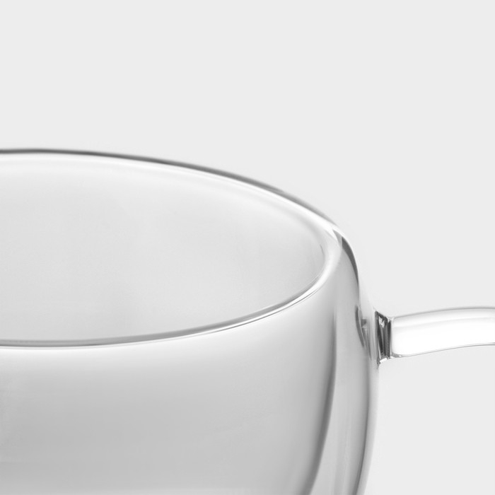 Набор стеклянных кружек с двойными стенками Magistro «Лиди», 250 мл, 13,5×10×7,5 см, 2 шт Набор стеклянных кружек с двойными стенками Magistro «Лиди», 250 мл, 13,5×10×7,5 см, 2 шт