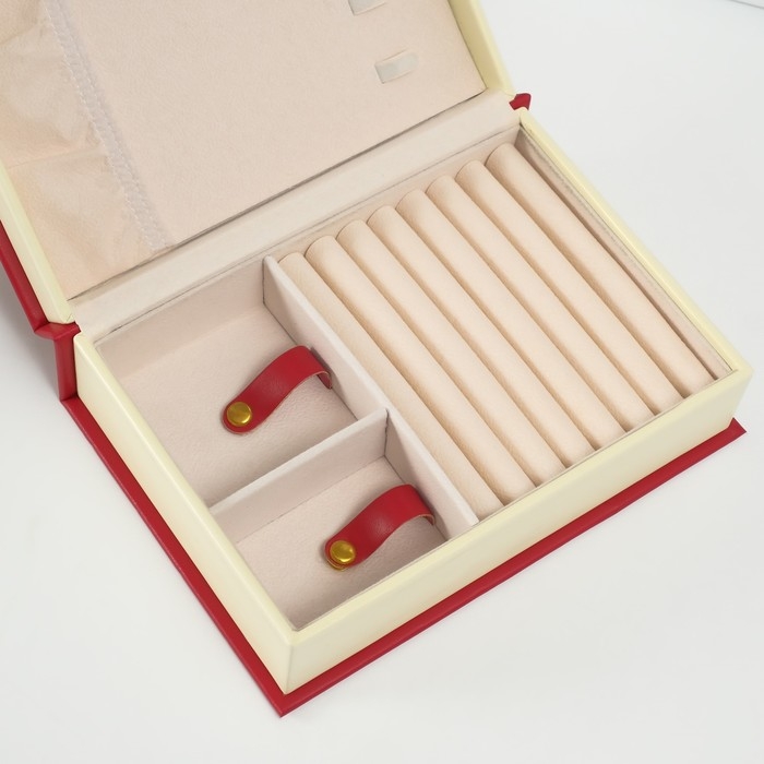 Шкатулка кожзам для украшений Шкатулка кожзам для украшений "Магическая книга" красная 15,5х21,5х7 см