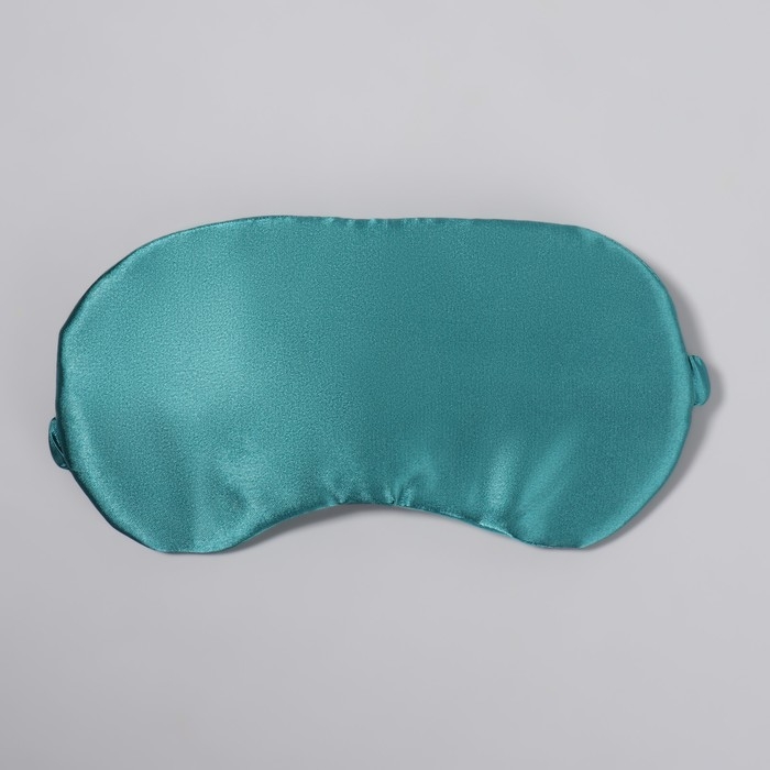 Маска для сна «ШЁЛК», 19 × 10 см, резинка одинарная, цвет изумрудный Маска для сна «ШЁЛК», 19 × 10 см, резинка одинарная, цвет изумрудный