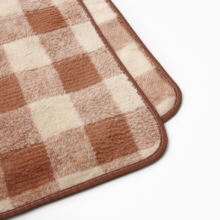 Полотенце банное Этель Полотенце банное Этель "Клетка", цв. коричневый, 70х140 см, 100% п/э, 240 г/м2