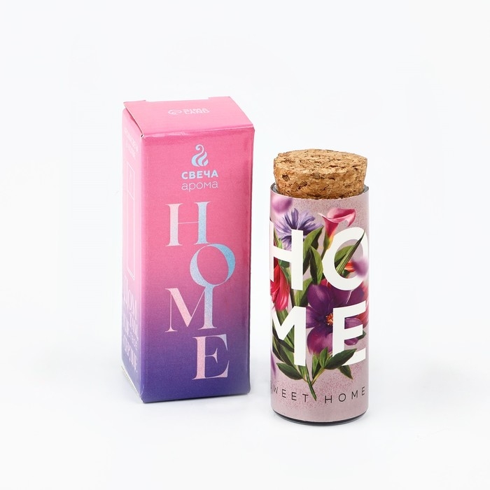 Свеча в колбе «HOME», лаванда, высота 8 см Свеча в колбе «HOME», лаванда, высота 8 см