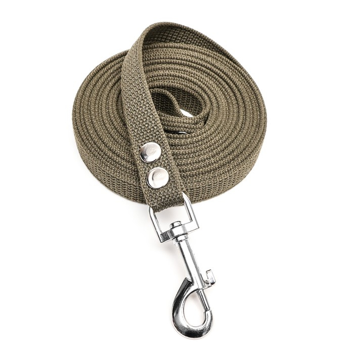 Поводок брезентовый 5 м х 2 см, тёмно-зелёный Поводок брезентовый 5 м х 2 см, тёмно-зелёный
