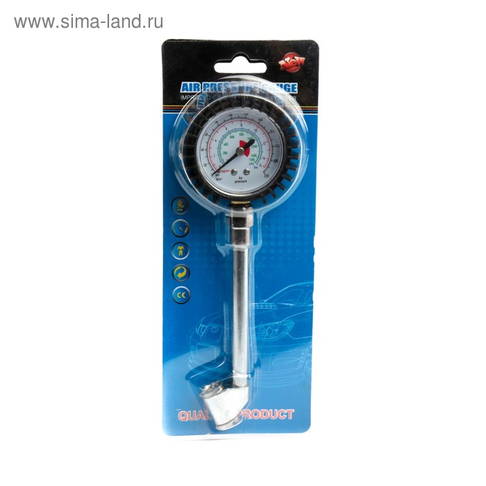 Манометр шинный для легковых и грузовых автомобилей, двустороннее соединение, МИКС Манометр шинный для легковых и грузовых автомобилей, двустороннее соединение, МИКС