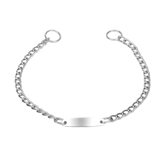 Ошейник - удавка с табличкой под гравировку, 50 см, толщина проволоки 2,5 мм Ошейник - удавка с табличкой под гравировку, 50 см, толщина проволоки 2,5 мм