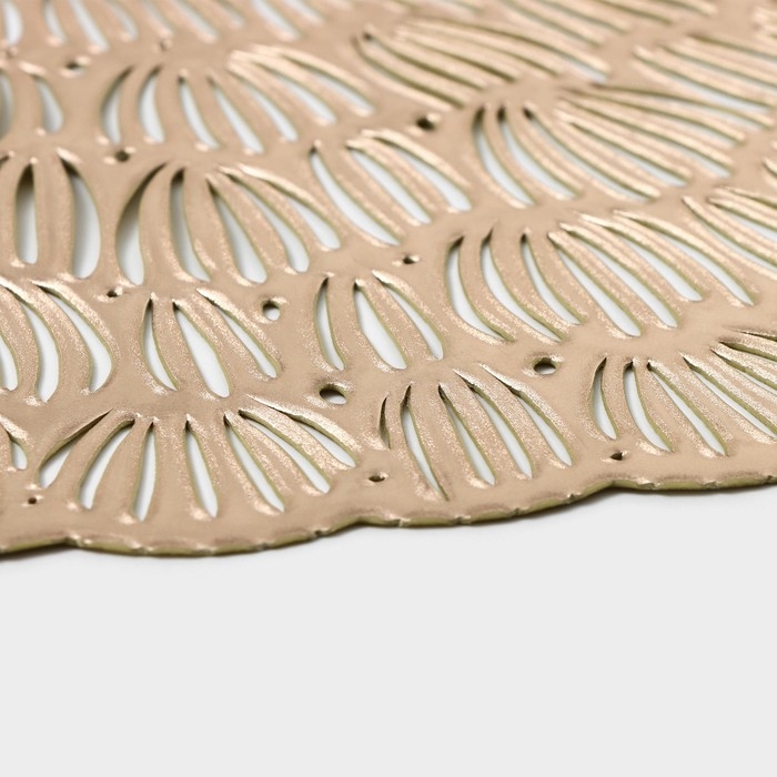 Салфетки сервировочные на стол Доляна «Бутоны», d=38 см, 4 шт, цвет золото