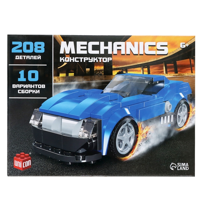 Конструктор машина 10 в 1 UNICON Mechanics, 208 деталей, 6+ Конструктор машина 10 в 1 UNICON Mechanics, 208 деталей, 6+