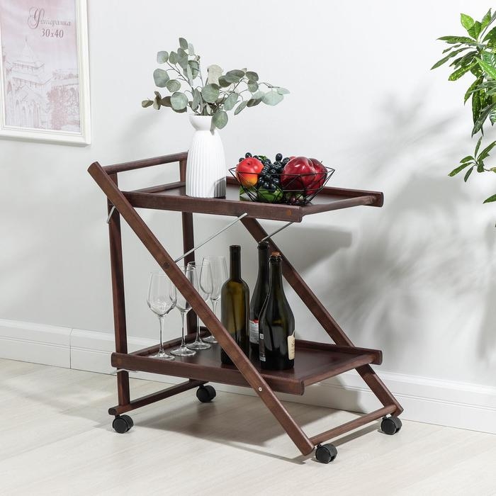 Столик сервировочный 2-х ярусный R.PHILLIP, 75×45×62 см, тёмный бук Столик сервировочный 2-х ярусный R.PHILLIP, 75×45×62 см, тёмный бук