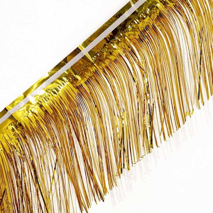 Гирлянда «Дождик» с липкой лентой, 2 метра, цвет золотой Гирлянда «Дождик» с липкой лентой, 2 метра, цвет золотой