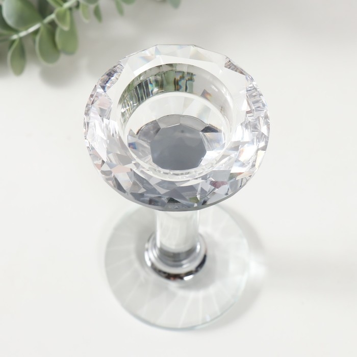 Подсвечник стекло на 1 свечу Подсвечник стекло на 1 свечу "Димитра" d=4см 7х7х14,5 см