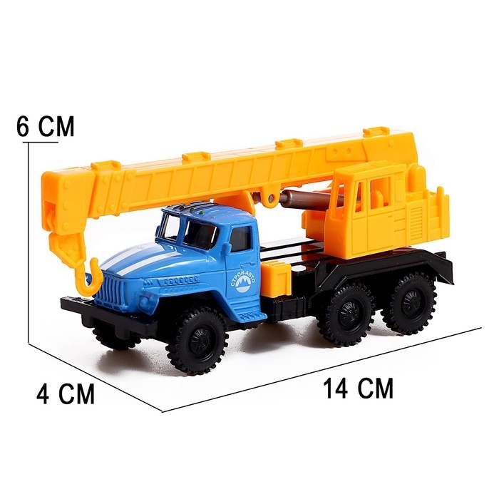 Грузовик металлический «УРАЛ «Кран», инерция, масштаб 1:43