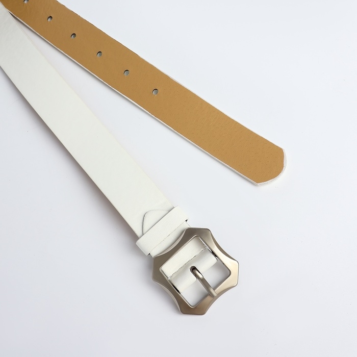 Ремень женский, ширина 2,5 см, винт, пряжка металл, цвет белый Ремень женский, ширина 2,5 см, винт, пряжка металл, цвет белый