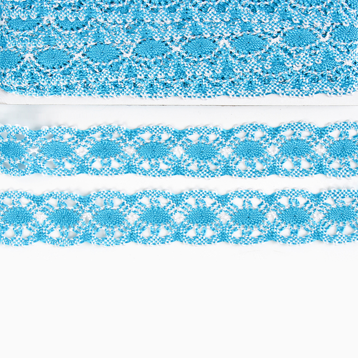 Тесьма плетёная, намотка по 20 метров, сине-белая Тесьма плетёная, намотка по 20 метров, сине-белая