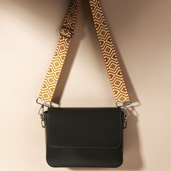 Ручка для сумки «Орнамент», стропа, 135 ± 3 × 3,8 см, цвет горчичный Ручка для сумки «Орнамент», стропа, 135 ± 3 × 3,8 см, цвет горчичный