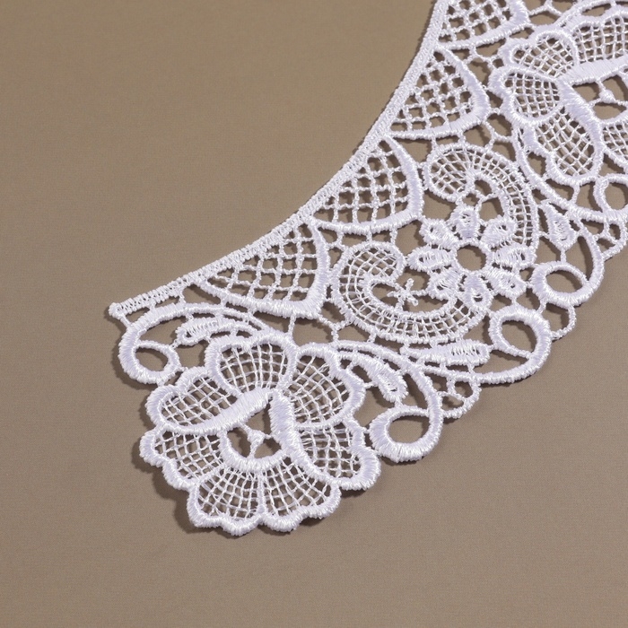 Воротник пришивной, гипюровый, 22 × 5,5 см, цвет белый Воротник пришивной, гипюровый, 22 × 5,5 см, цвет белый