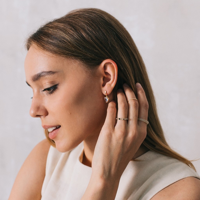 Кольцо набор 4 шт. «Кристаллы» арабика, цвет бежево-серый в золоте, размер МИКС