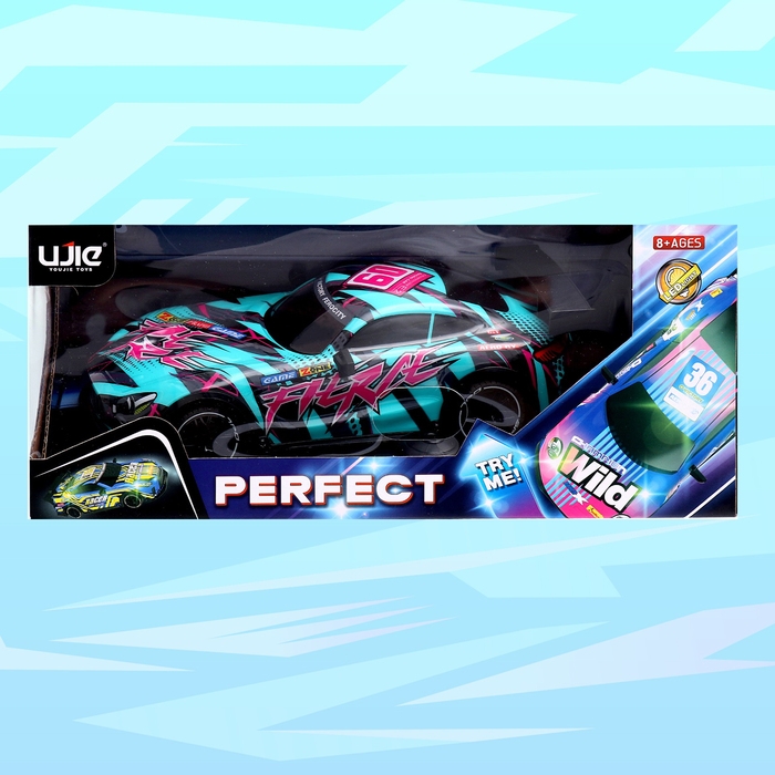 Машина радиоуправляемая Perfect, световые эффекты, работает от батареек, цвет бирюзовый Машина радиоуправляемая Perfect, световые эффекты, работает от батареек, цвет бирюзовый