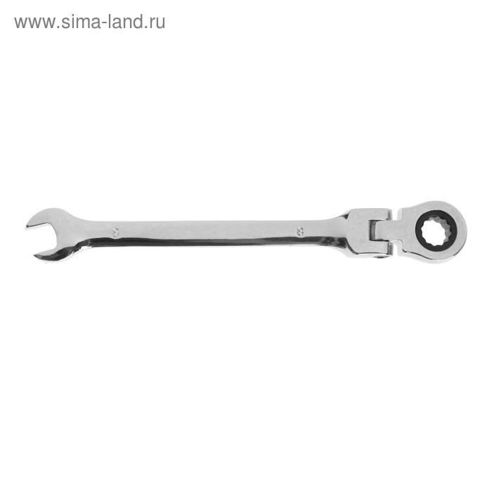 Ключ комбинированный трещоточный шарнирный ТУНДРА, CrV, полированный, 72 зуба, 8 мм Ключ комбинированный трещоточный шарнирный ТУНДРА, CrV, полированный, 72 зуба, 8 мм