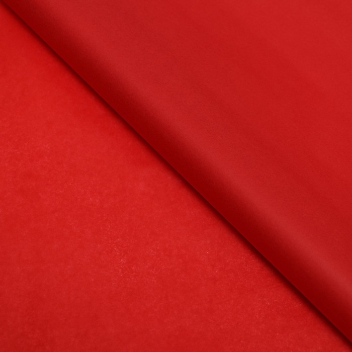 Бумага упаковочная тишью, красный, 50см х 10 м