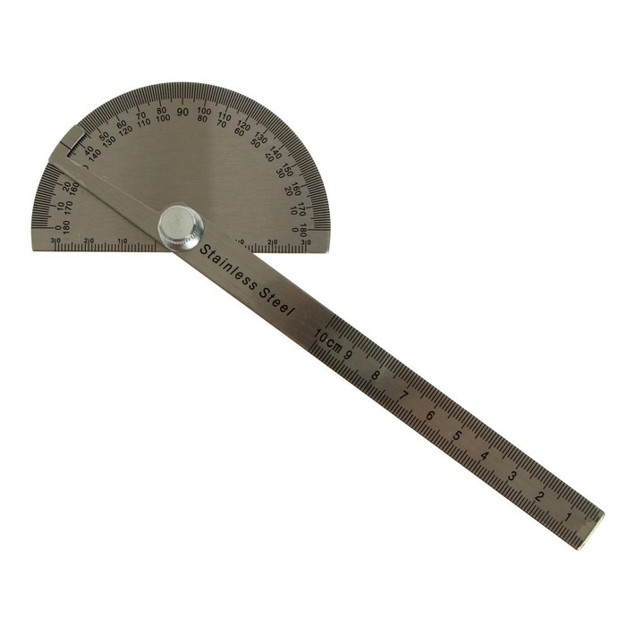 Линейка - транспортир 10 см, нержавеющая сталь Линейка - транспортир 10 см, нержавеющая сталь