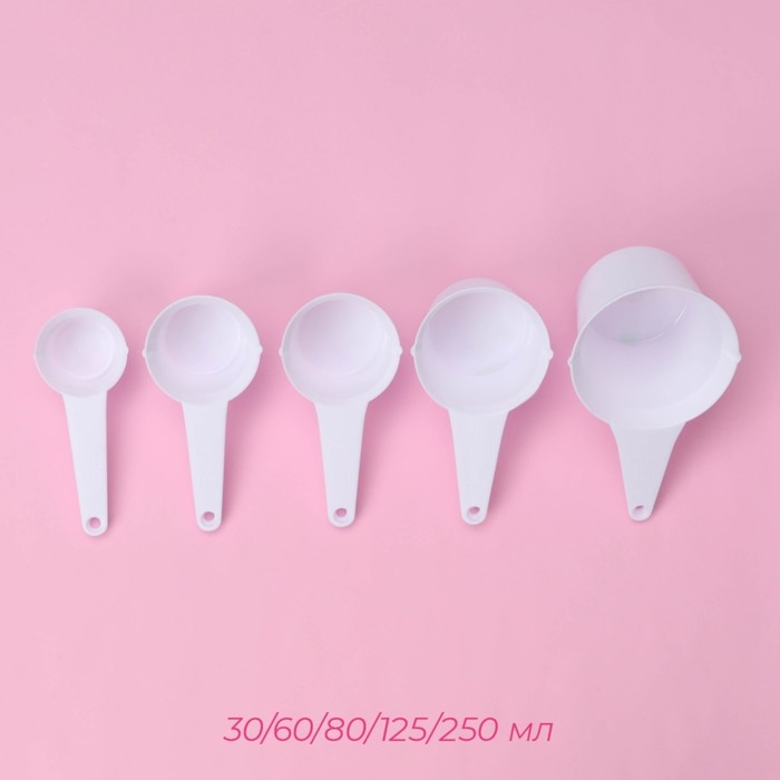 Набор мерных ложек Доляна, 11 шт: 30/60/80/125/250 мл, 0,6/1,2/2,5/5/7,5/15 мл, цвет белый Набор мерных ложек Доляна, 11 шт: 30/60/80/125/250 мл, 0,6/1,2/2,5/5/7,5/15 мл, цвет белый