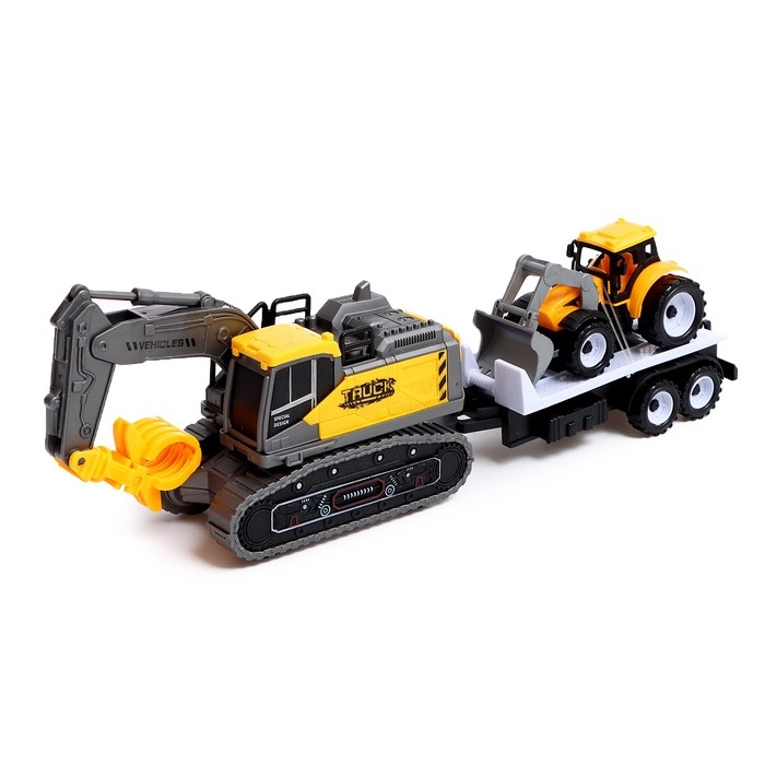 Экскаватор инерционный «Стройка», с прицепом и трактором, МИКС Экскаватор инерционный «Стройка», с прицепом и трактором, МИКС