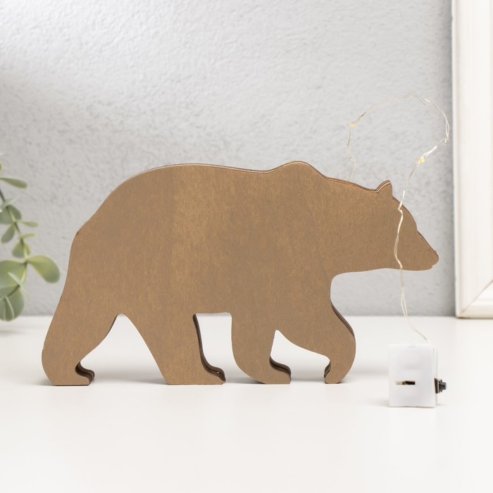 Сувенир дерево свет Сувенир дерево свет "Бурый медведь" 18х10 см