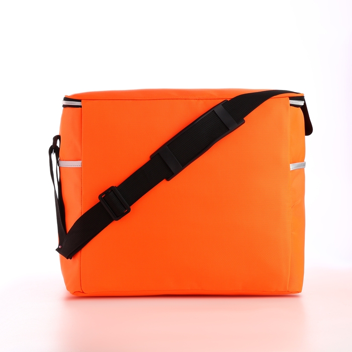 Термосумка на молнии, 3 наружных кармана, 27 л, цвет оранжевый