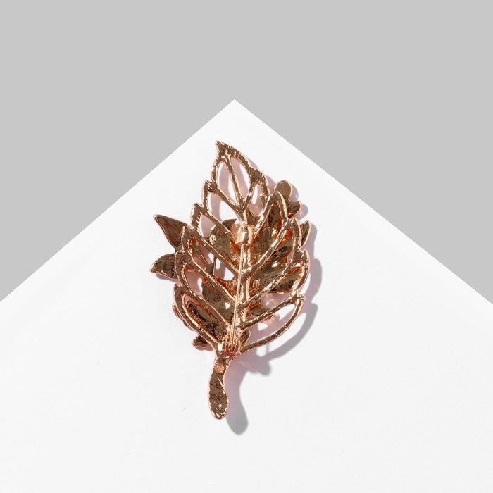 Брошь «Листья» букет, цветная в золоте Брошь «Листья» букет, цветная в золоте