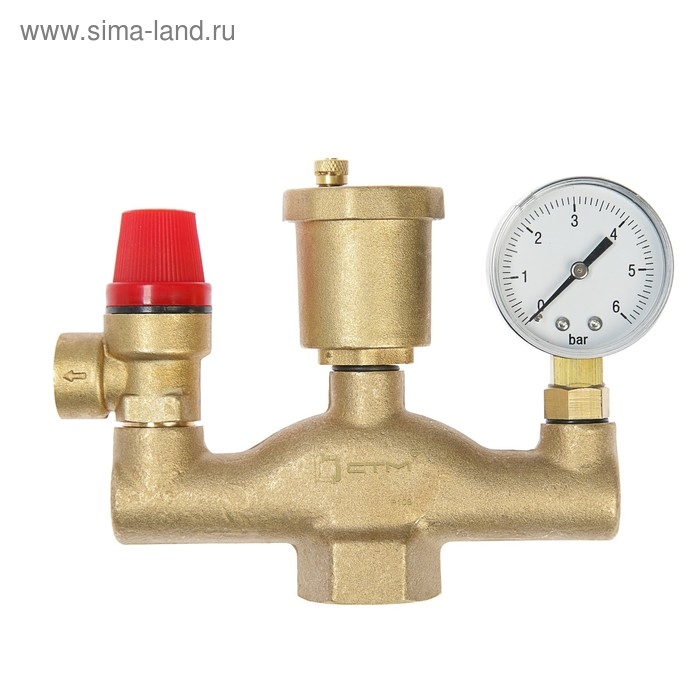 Группа безопасности Группа безопасности "СТМ" ТЕРМО, для котлов отопления, 1", Ш - образная