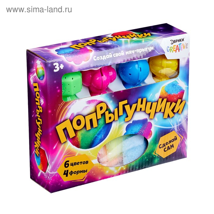 Набор для опытов «Попрыгунчики», 4 формы, 6 цветов