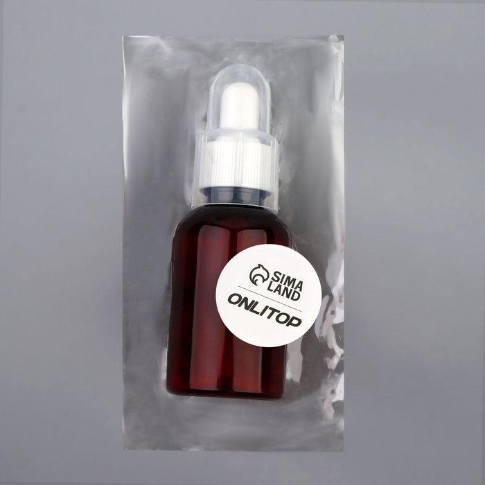 Бутылочка для хранения, с пипеткой, 50 мл, цвет коричневый/белый Бутылочка для хранения, с пипеткой, 50 мл, цвет коричневый/белый