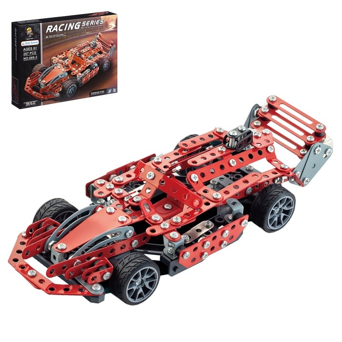 Конструктор металлический «Гонка», 287 деталей Конструктор металлический «Гонка», 287 деталей