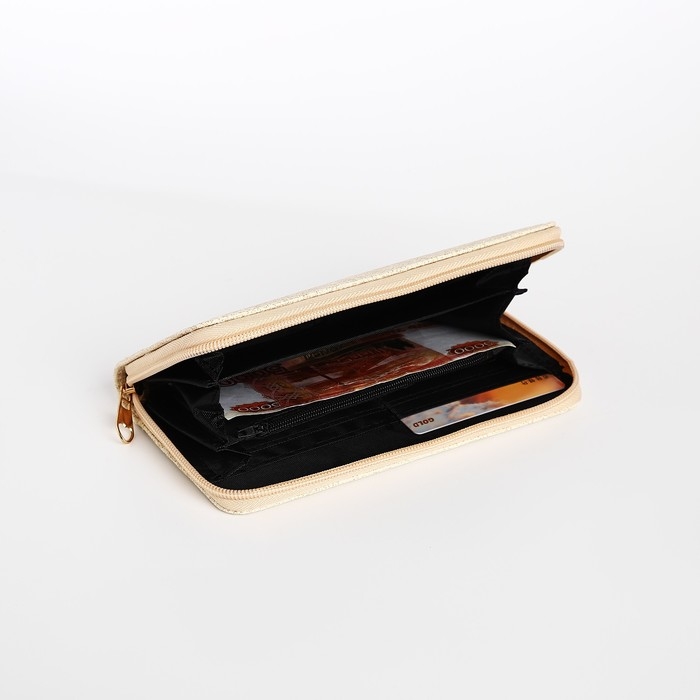 Кошелёк женский на молнии, цвет бежевый Кошелёк женский на молнии, цвет бежевый