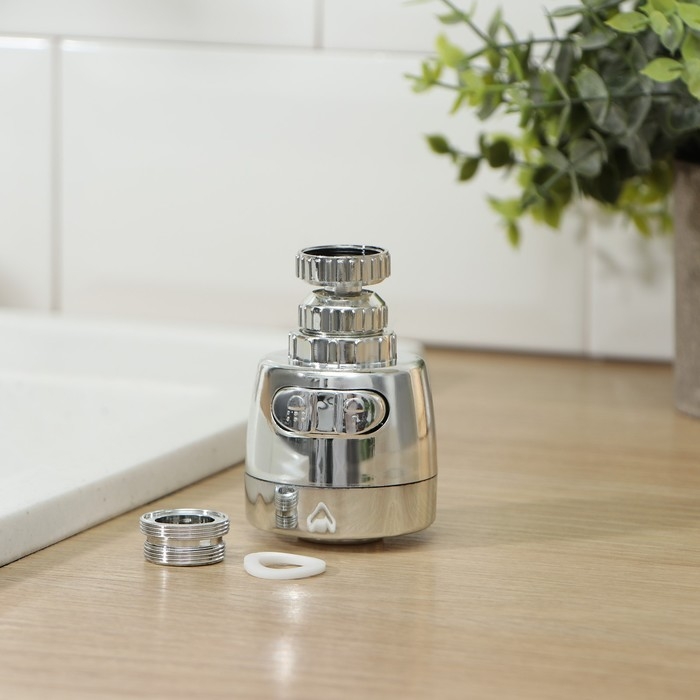 Насадка на кран для экономии воды с изменяемым напором и углом струи Доляна Насадка на кран для экономии воды с изменяемым напором и углом струи Доляна