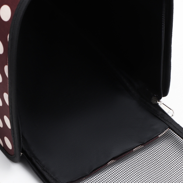 Сумка - переноска для животных  Сумка - переноска для животных "Горошек", коричневая, размер L, 53 х 21 х 29 см