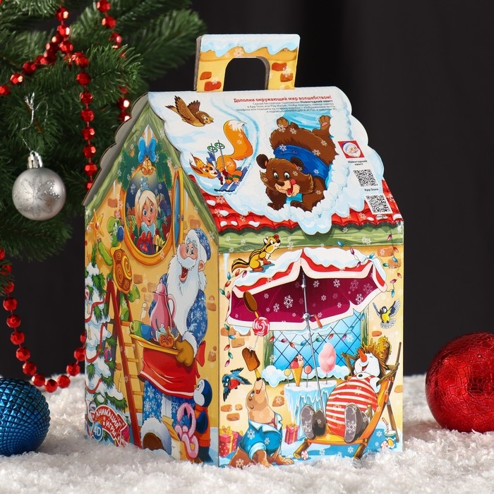 Новый год. Подарочная коробка Новый год. Подарочная коробка "Отдых", 17 х 14,5 х 24,5 см.